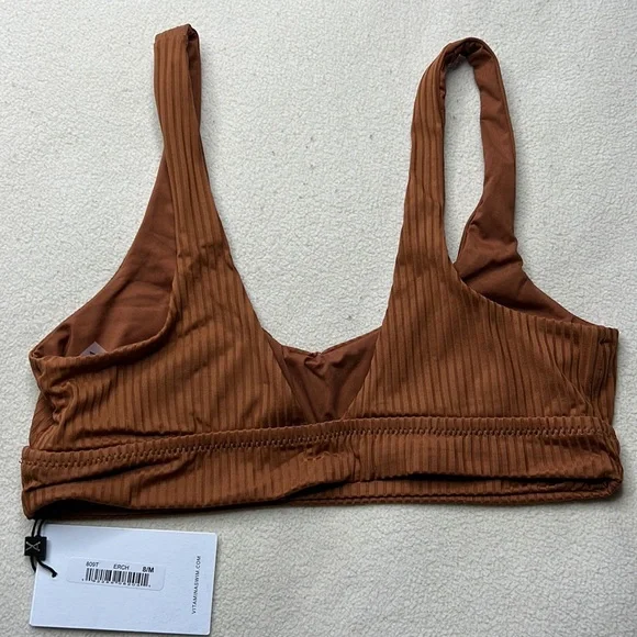 Vitamin A Sienna Tank Bikini Top Brown Size Medium